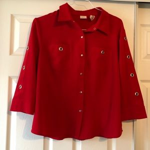 Covington Red Dressy Top with Grommets
